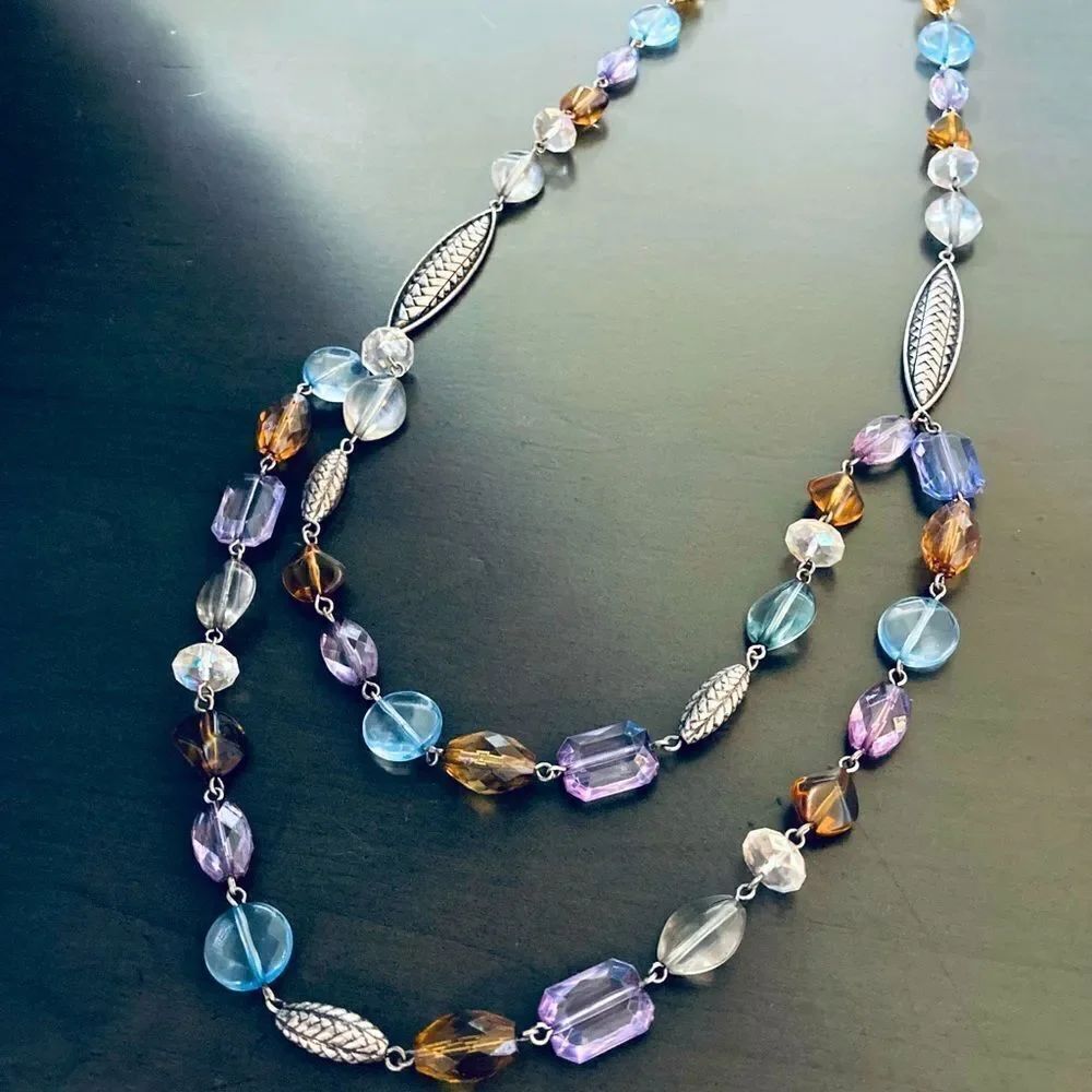 Silver Pastel Beaded Necklace